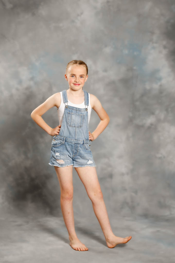 Posing in a studio set up at the dress rehearsal